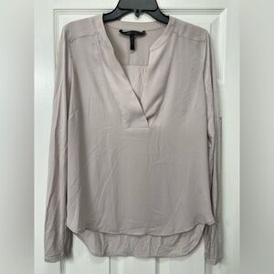 BCBGMaxAzria Soft Beige V-Neck Blouse